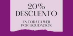 20% descuento por liquidación